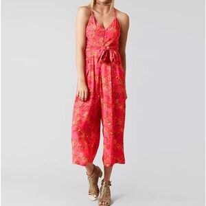Free People Floral Pink Jumpsuit Size 0